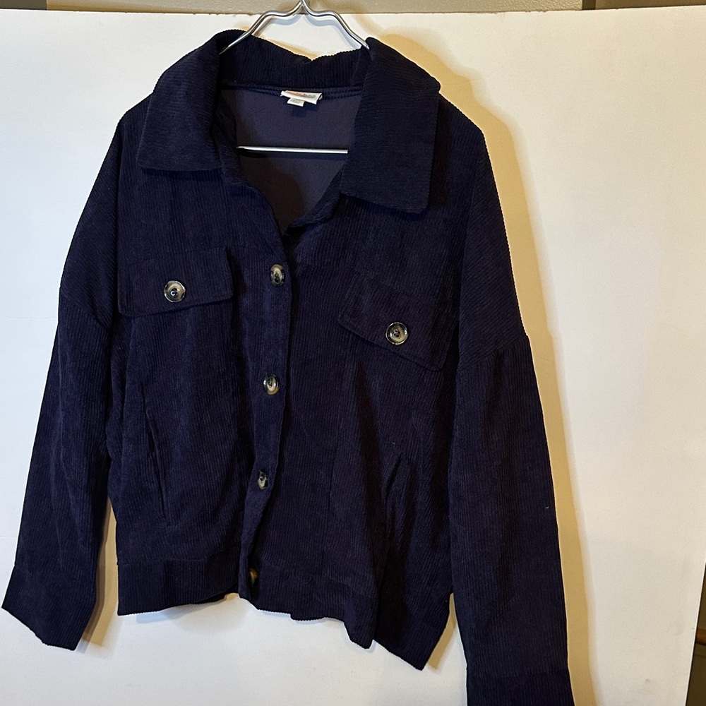 LuLaRoe Dark Blue Corduroy Utility Jacket
